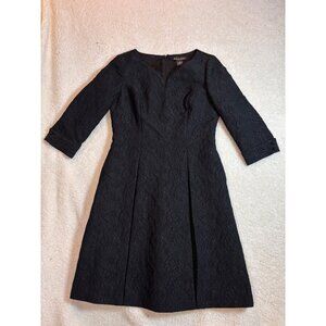 BROOKS BROTHERS Black Floral Textured Dress